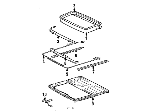 Toyota 63207-12030 Guide Rail, Passenger Side