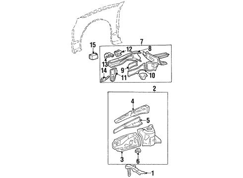 Toyota 53736-20090 Member, Front Apron To Cowl Side, Lower LH