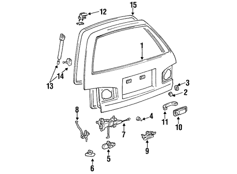 Toyota 68960-09010 Back Door Stay Assembly Left