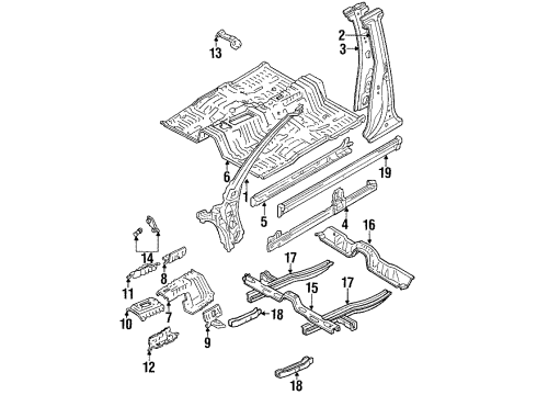 Toyota 58184-22030 Bracket, Front Seat Mounting, Inner