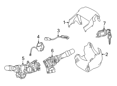 Toyota 69057-74100 Cylinder & Key Set