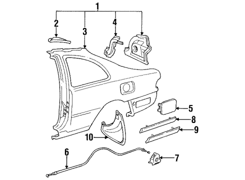 Toyota 75652-AA902 MOULDING, Quarter, OUTSD