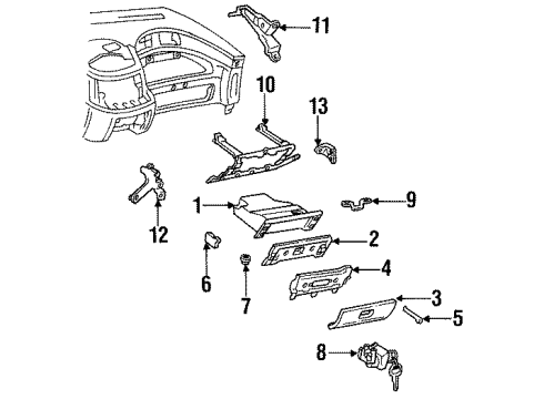 Toyota 55557-28040 STOPPER, Glove COMPERTMENT Door Check