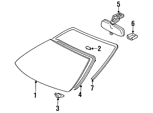 Toyota 56126-20040 Spacer, Windshield Glass