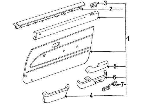 Toyota 67650-35090-B0 Board Sub-Assembly, Front Door Trim, RH