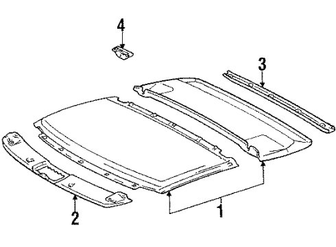 Toyota 63381-14080-02 Garnish, Roof Headlining Trim, RH