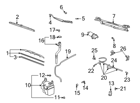 Toyota 85241-48030 Rear Wiper Arm Assembly