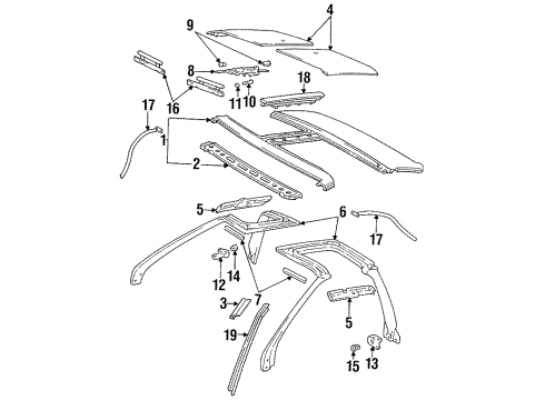 Toyota 61263-17030 Channel, Roof Drip Side, Front RH