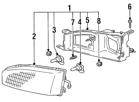 Toyota 81105-06030 Passenger Side Headlamp Housing Sub-Assembly