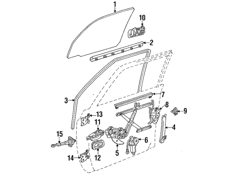 Toyota 68111-60160 Glass Sub-Assy, Front Door, RH