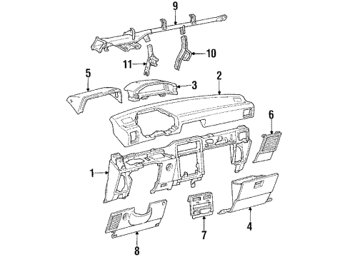 Toyota 55330-16020 Reinforcement, Instrument Panel