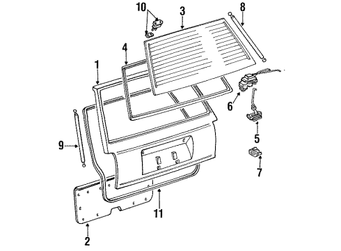 Toyota 68960-29245 Back Door Stay Assembly