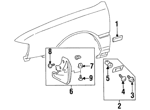 Toyota 75617-09010 Moulding, Front Fender, Lower Rear RH