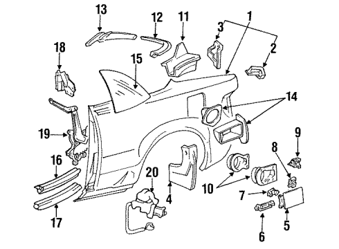 Toyota 76607-29195-01 Mudguard Sub-Assy, Quarter Panel, Rear RH