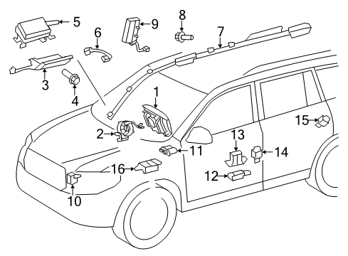 Toyota 89170-0E180 Sensor Assembly, Air Bag