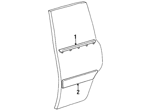 Toyota 75741-60090 Moulding, Rear Door, Outside RH