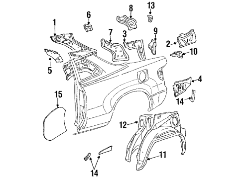 Toyota 61607-20915 Panel, Quarter Wheel House, Inner RH