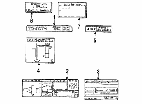 Toyota 11298-46110 Plate, Emission Control Information