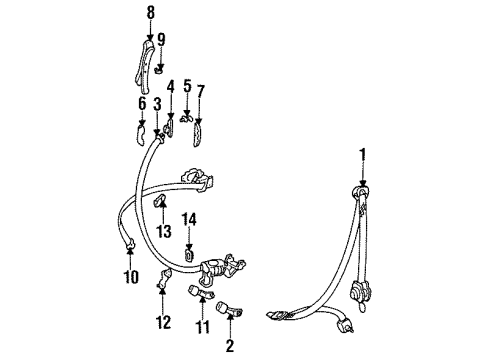 Toyota 73153-16030 Clevis, Front Shoulder Belt Anchor, RH