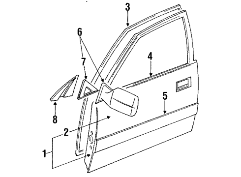 Toyota 67111-60240 Panel, Front Door, Outer RH