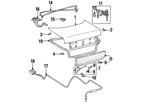 Toyota 64127-12080 Support, Luggage Compartment Door Torsion Bar