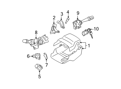 Toyota 69057-52540 Cylinder & Key Set, Ignition Switch Lock