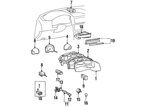 Toyota 84332-16060 Switch Assy, Hazard Warning Signal