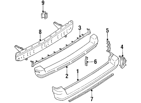 Toyota 52158-12060 Support, Rear Bumper Side LH