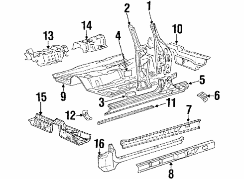 Toyota 57408-20050 Member, Front Floor Cross