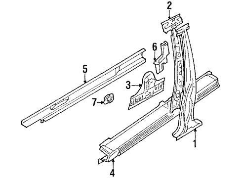 Toyota 57412-12160 Inner Rocker, Driver Side