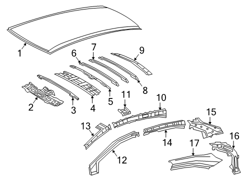 Toyota 63111-02620 Panel, Roof