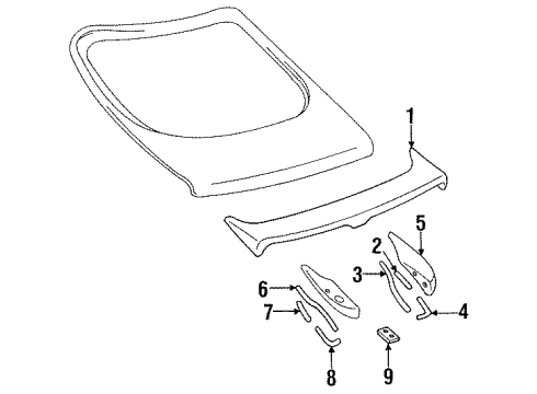 Toyota 76876-20060 Protector, Rear Spoiler