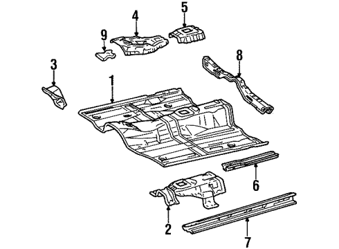 Toyota 57401-20380 Member, Floor Side, Inner RH