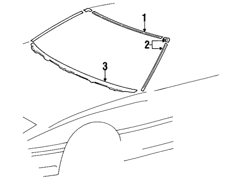 Toyota 75533-14170 Moulding, Windshield, Outside RH