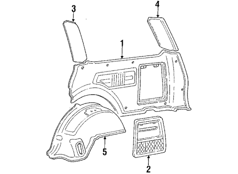 Toyota 64740-23081-04 Board, Quarter Inside Trim, LH