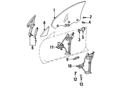 Toyota 67491-20320 Garnish, Front Door Lower Frame Bracket, RH