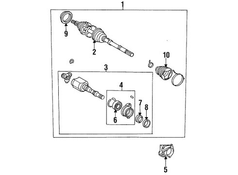 Toyota 43470-29379 Outboard Shaft Assembly