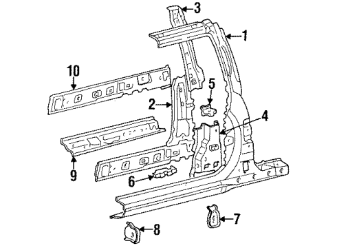 Toyota 61327-16130 Reinforcement, Center Body Pillar, Outer RH