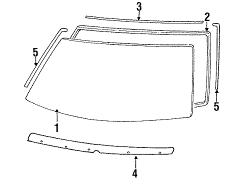 Toyota 75533-14130 Moulding, Windshield, Outside RH