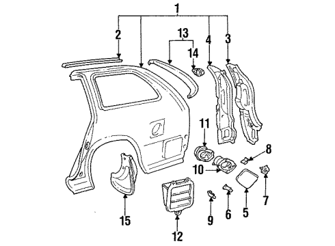 Toyota 76626-19505 Mudguard Sub-Assy, Quarter Panel, Rear LH