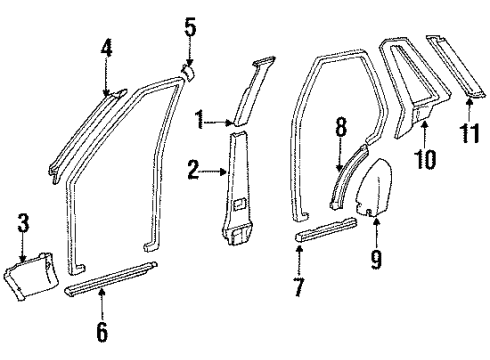 Toyota 62410-22020-04 Garnish, Center Pillar, Upper RH