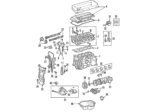 Toyota 19000-28C80 Engine Assembly,Partial