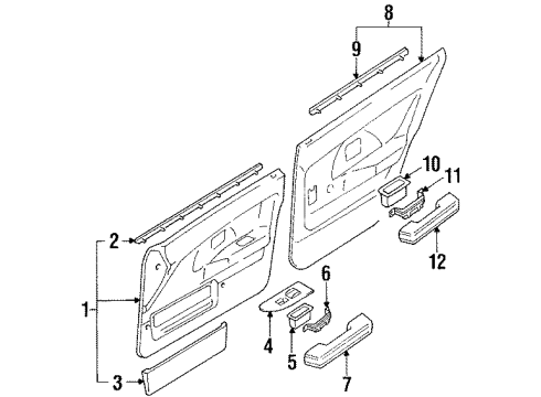 Toyota 74231-12080-B1 Panel, Front Armrest Base, Upper RH