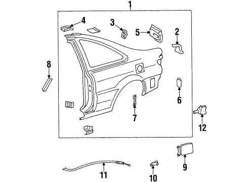 Toyota 77035-16240 Cable Sub-Assy, Fuel Lid Lock Control