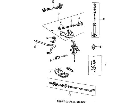 Toyota 48606-35121 Front Suspension Control Arm Sub-Assembly Lower Left