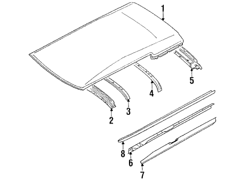 Toyota 63143-12050 Reinforcement, Roof Panel