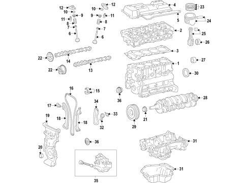 Toyota 13101-37440 PISTON SUB-ASSY, W/P