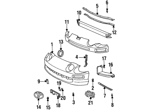 Toyota 52021-20250 Reinforcement Sub-Assy, Front Bumper