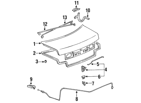 Toyota 64610-33011 Luggage Compartment Door Lock Assembly