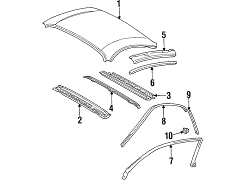 Toyota 61212-14160 Rail, Roof Side, Outer LH